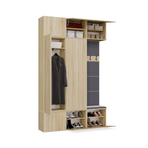 Garderoba HAGA III/2Sz1W DĄB SONOMA 2x Szafa + Wieszak