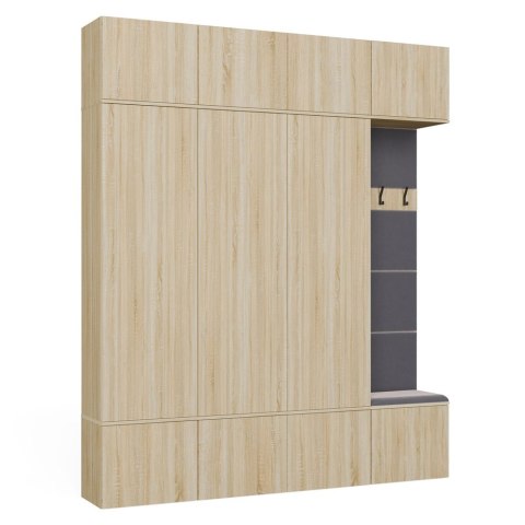 Garderoba HAGA IV/3Sz1W DĄB SONOMA 3x Szafa + Wieszak