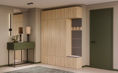 Garderoba HAGA IV/3Sz1W DĄB SONOMA 3x Szafa + Wieszak