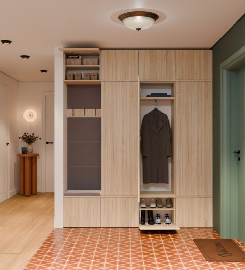 Garderoba HAGA IV/3Sz1W DĄB SONOMA 3x Szafa + Wieszak