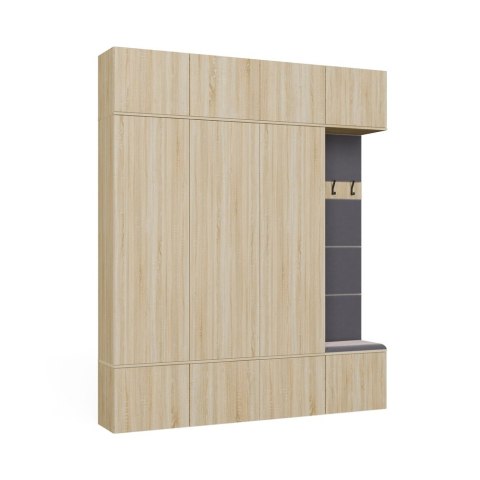 Garderoba HAGA IV/3Sz1W DĄB SONOMA 3x Szafa + Wieszak