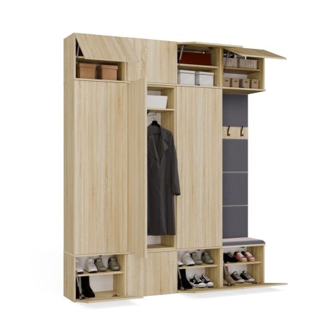 Garderoba HAGA IV/3Sz1W DĄB SONOMA 3x Szafa + Wieszak
