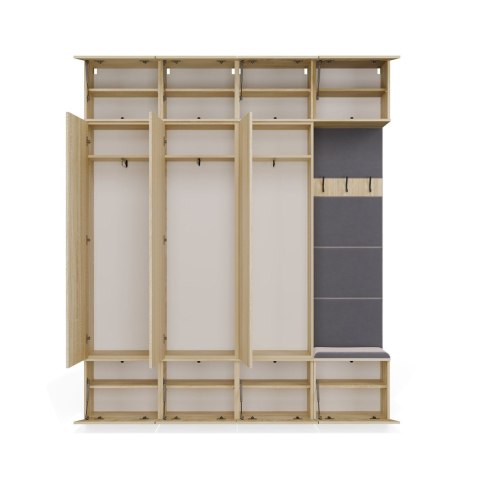 Garderoba HAGA IV/3Sz1W DĄB SONOMA 3x Szafa + Wieszak