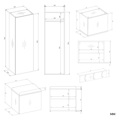 Garderoba Szafa + Wieszak HAGA II/1Sz1W DĄB SONOMA
