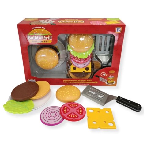 Magnetyczny zestaw burger z grillem 18 el. - Popular Playthings 3+