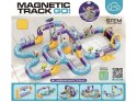 Tor Magnetyczny Zjazd samochodowy Kolejka Zjeżdżalnia Pociąg Klocki Konstrukcyjne 128 el.