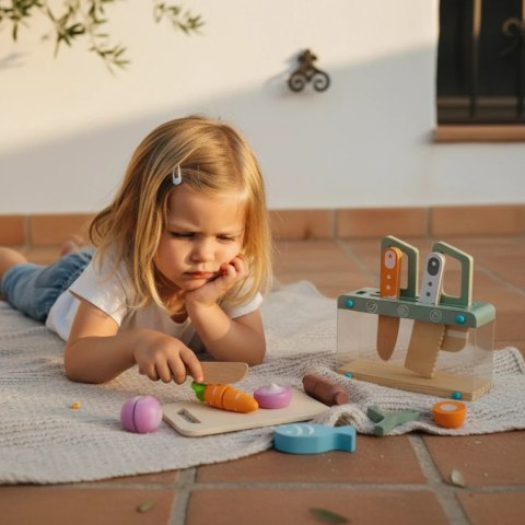 Drewniane akcesoria kuchenne dla dzieci 12 el. - Kabi 3+