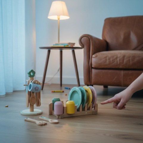 Drewniane naczynia dla dzieci z suszarką 4 os. - Kabi 3+