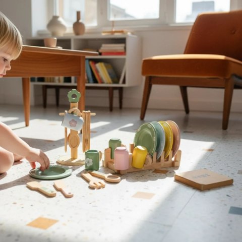 Drewniane naczynia dla dzieci z suszarką 4 os. - Kabi 3+