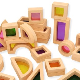 Klocki drewniane przezroczyste 25 elementów - Kabi 3+