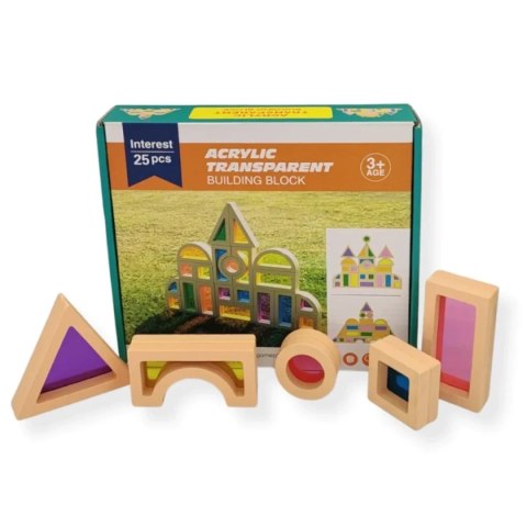 Klocki drewniane przezroczyste 25 elementów - Kabi 3+
