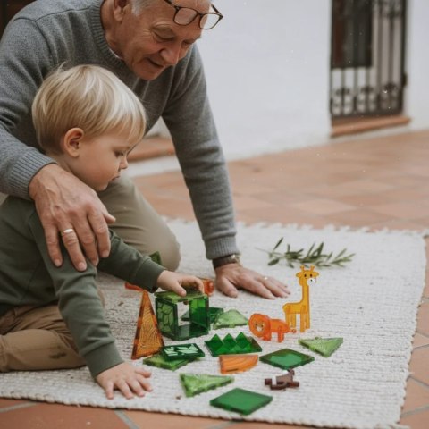 Klocki magnetyczne Dżungla 30 el. ze zwierzętami - X-Bida 3+