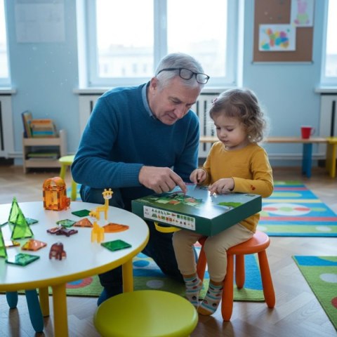 Klocki magnetyczne Dżungla 30 el. ze zwierzętami - X-Bida 3+