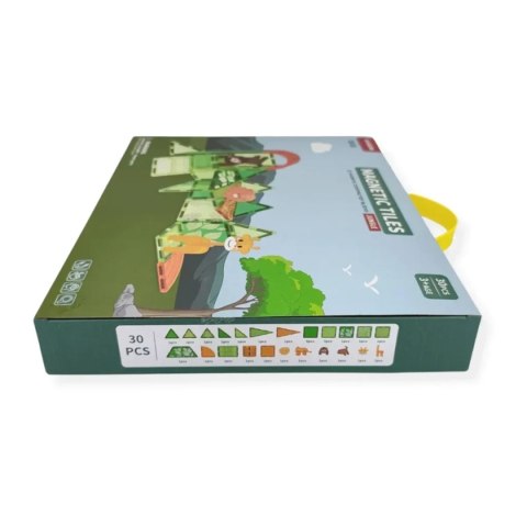 Klocki magnetyczne Dżungla 30 el. ze zwierzętami - X-Bida 3+
