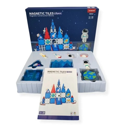 Klocki magnetyczne Kosmos 39 el. z astronautami - X-Bida 3+