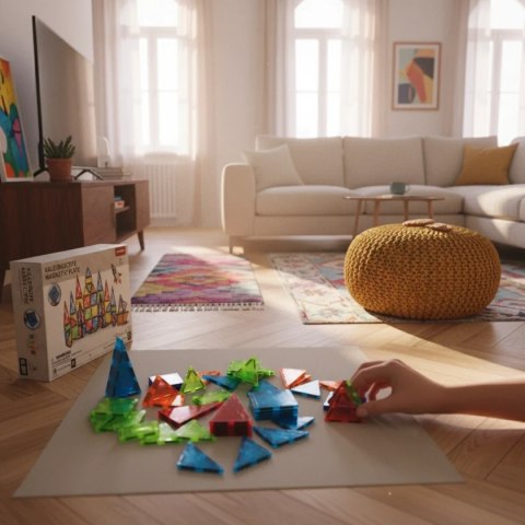 Klocki magnetyczne kalejdoskop 95 el. przezroczyste - X-Bida 3+