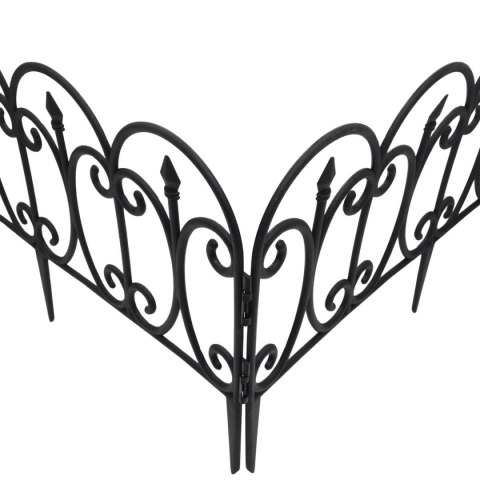 OGRODZENIE OGRODOWE PLASTIKOWE CZARNE 59x33CM 4 PANELE KINZO