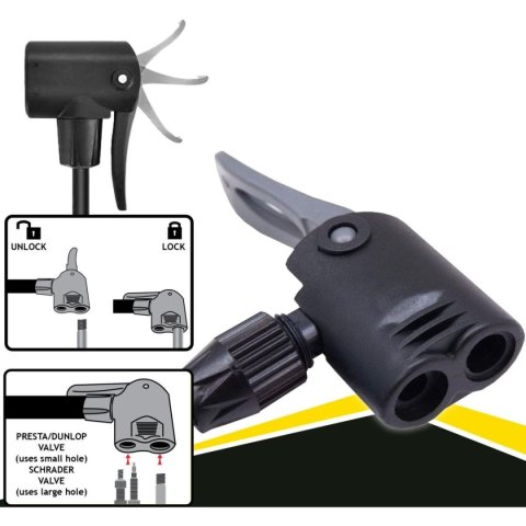 POMPKA WARSZTATOWO - ROWEROWA 160Psi (11Bar) Z MANOMETREM DUNLOP