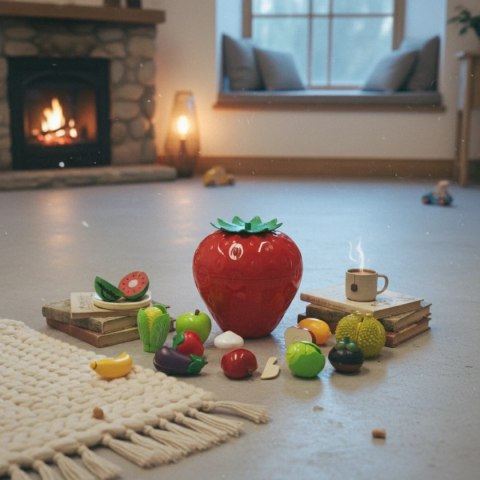 Truskawka - zabawki do krojenia owoce warzywa 26 el. - Jinkee 3+