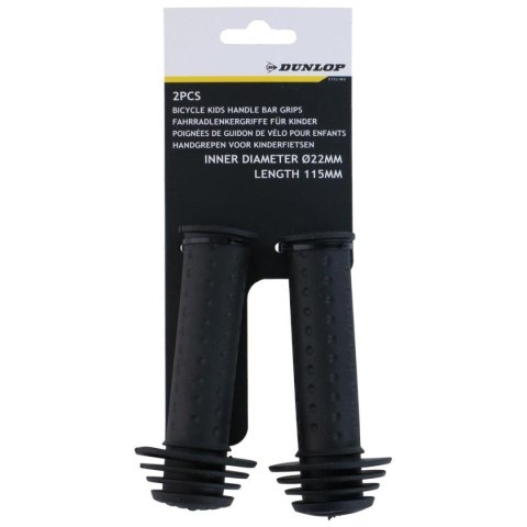 CHWYTY RĄCZKI GRIPY DO KIEROWNICY 115MM CZARNE DUNLOP