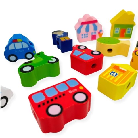 Drewniana nawlekanka dla dzieci Miasto 17 el. - Kabi 3+