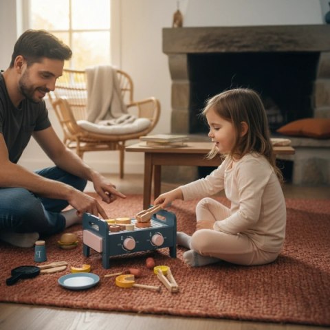 Drewniany grill BBQ z akcesoriami 35 el. - Kabi 3+