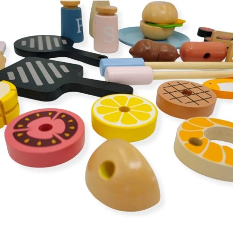 Drewniany grill BBQ z akcesoriami 35 el. - Kabi 3+