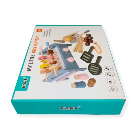Drewniany grill BBQ z akcesoriami 35 el. - Kabi 3+