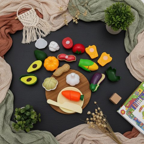 Warzywa do krojenia dla dzieci 12 el. z deską - Jinkee 3+