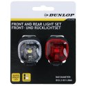 ZESTAW SILIKONOWYCH LAMP ROWEROWYCH LED PRZÓD TYŁ BLACK LED DUNLOP