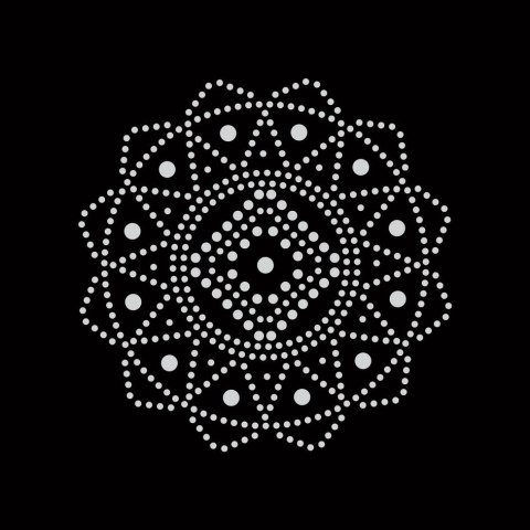 Malowanie kropkami 4 kolory Mandale