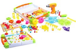 Wkrętarka wiertarka śrubki klocki konstrukcyjne zestaw majsterkowicza walizka 181 elementów