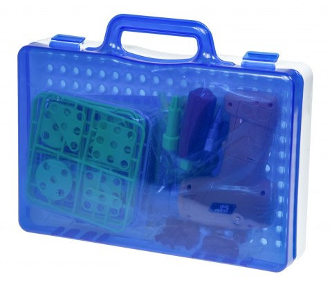 Wkrętarka wiertarka śrubki klocki konstrukcyjne zestaw majsterkowicza walizka 151 elementów