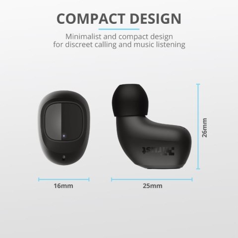 Trust Nika Compact - Słuchawki bezprzewodowe Bluetooth (czarny)
