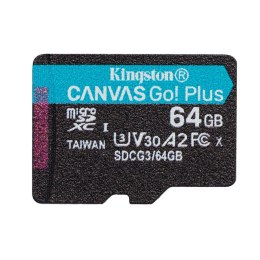 Kingston Canvas Go Plus microSDXC - Karta pamięci 64GB A2 V30 Class 10 UHS-I U3 170/70 Mb/s z adapterem