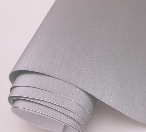 Folia okleina rolka aluminium imitująca metal metalic szczotkowana szara 1,52x30m