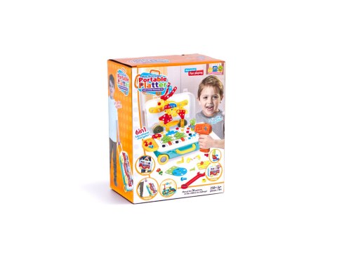 Wkrętarka wiertarka śrubki klocki konstrukcyjne zestaw majsterkowicza walizka 258 elementów