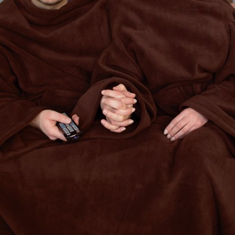 Kocyko Szlafrok dla Pary Czekolada koc z rękawami