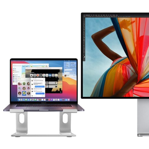 Crong AluBench - Aluminiowy stojak pod laptopa (srebrny)