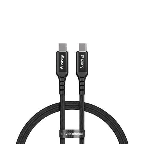 Crong Armor Link - Kabel 60W z USB-C na USB-C w oplocie 150cm (czarny)