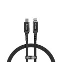 Crong Armor Link - Kabel MFi z USB-C na Lightning w oplocie 150cm (czarny)