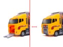 Transporter ciężarówka TIR wyrzutnia + metalowe auta maszyny budowlane