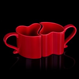 Dwa kubki w kształcie serca na prezent Walentynki