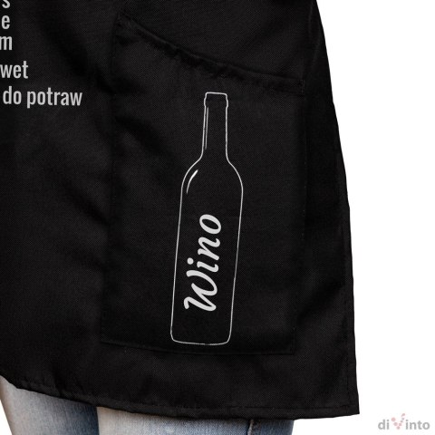 Fartuszek dla gotującej KOBIETY gotuję z winem