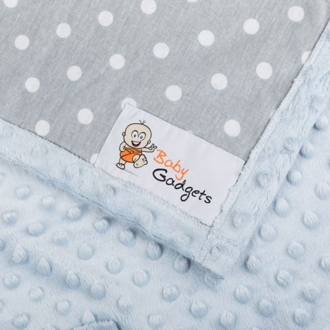 Kocyk zimowy Błękitny minky gruby koc z rękawkami