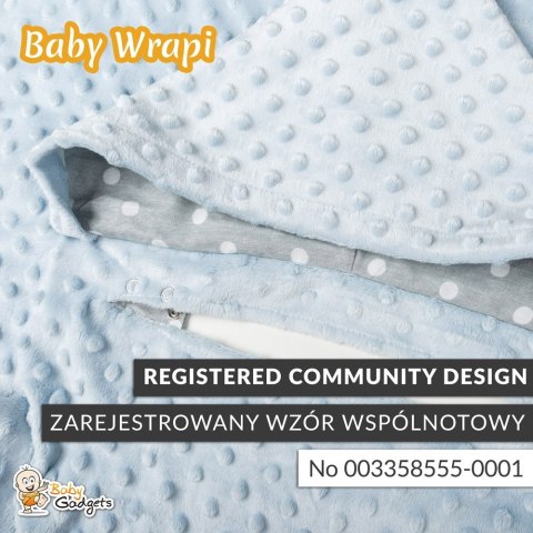 Kocyk zimowy Błękitny minky gruby koc z rękawkami