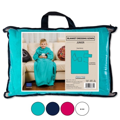 Kocyko - szlafrok Junior Granatowy koc z rękawami
