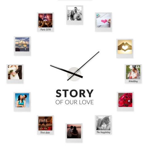 Zegar z ramkami na zdjęcia naklejany ścienny ramki