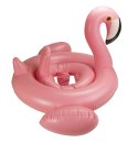 Kółko do pływania dla niemowląt koło pontonik dla dzieci z siedziskiem kółko plażowe flaming max 20kg 1-3lata 60 cm