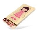 Puzzle drewniane warstwowe budowa ciała montessori dziewczynka
